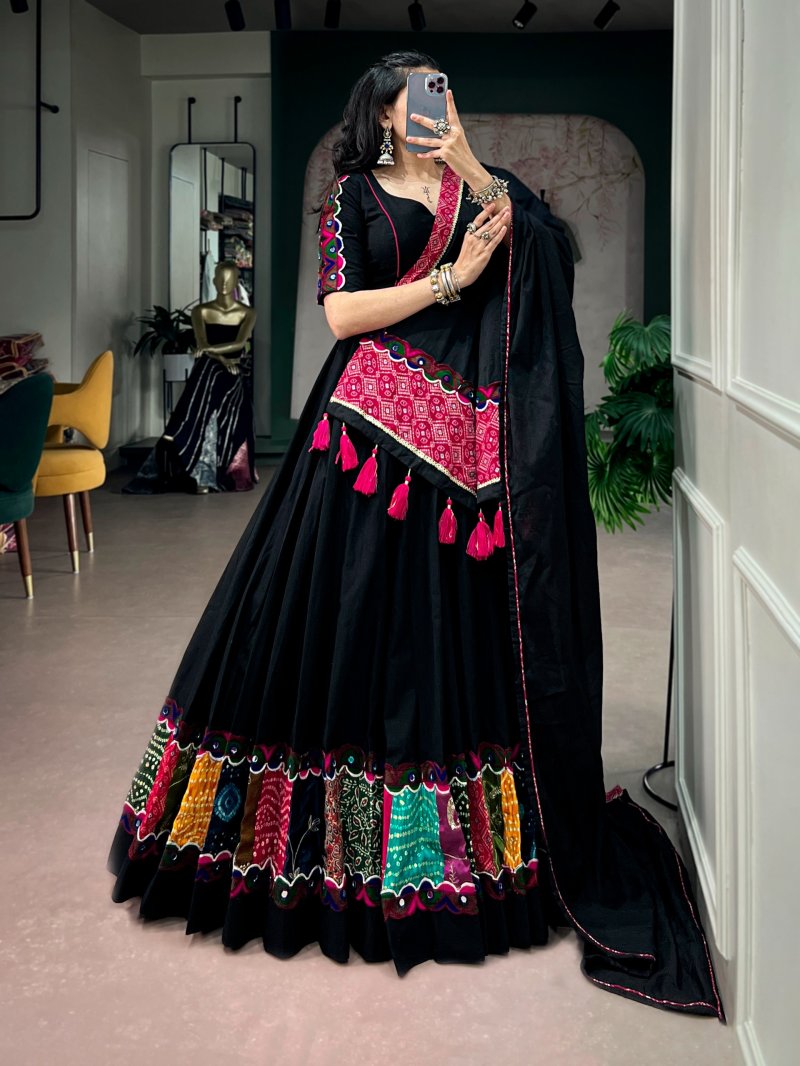 Lnb1722 Khadi Cotton Navratri Lehenga Choli Collection